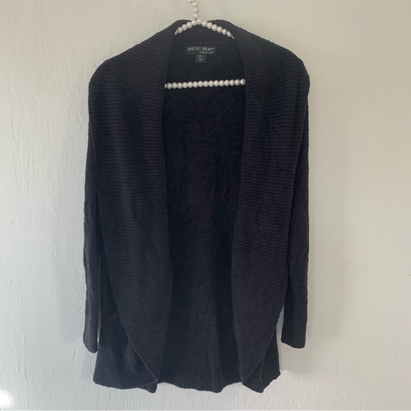 Barefoot Dreams Cozychic Lite Circle Cardi In Black - Picture 6 of 12